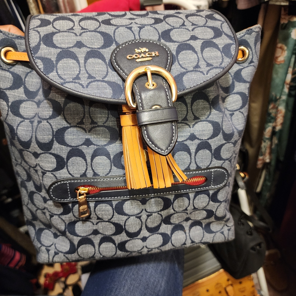Coach Blue and Gold Women's Backpack